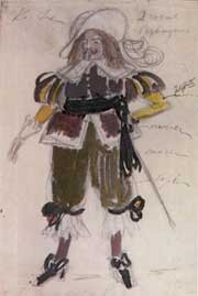 К.Коровин. Эскиз костюма к опере "Каменный гость". 1906 год