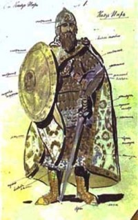 К.Коровин. Эскиз костюма для оперы "Князь Игорь". 1909