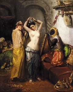 Восточный интерьер, 1850. Картина Теодора Шассерио