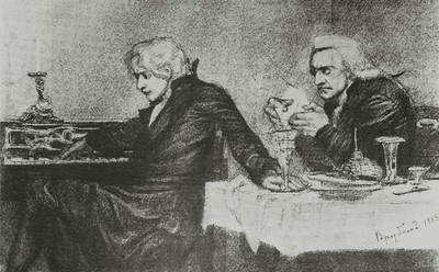 «Моцарт и Сальери». Михаил Врубель, 1884