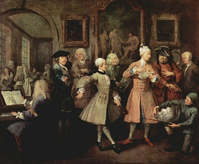 Уильям Хогарт. Из серии «Карьера мота», 1735.