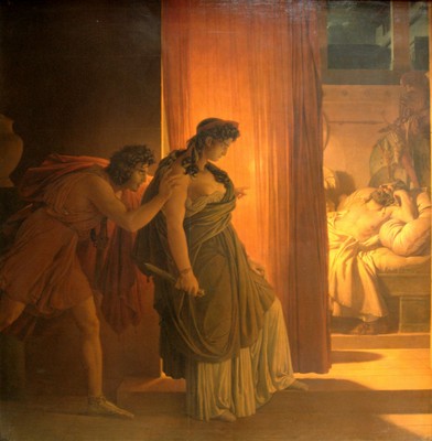 П.-Н. Герен. Клитемнестра колеблется перед убийством спящего Агамемнона. 1817